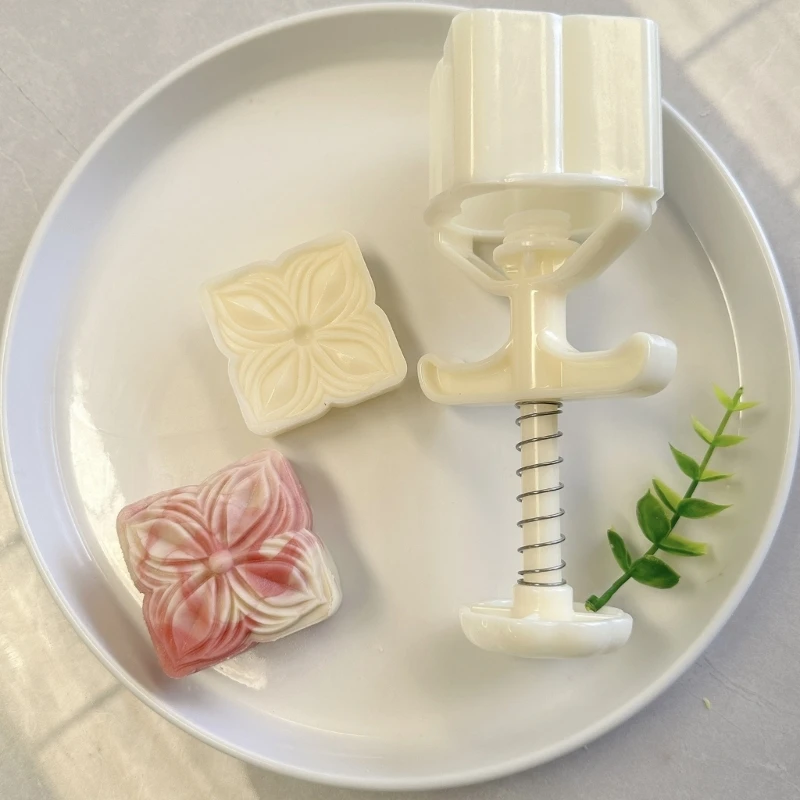 Квадратный цветочный узор форма для изготовления лунного торта инструмент