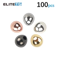 elite tg 100pcs 2 3mm 3 8mm multicolor beads off set tungsten beads tear drop shape jig off beads fishing fly tying fishing lure