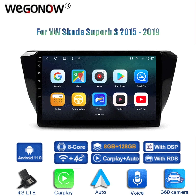 360 панорамная камера Carplay 8G + 128G Android 11 0 автомобильный DVD-плеер GPS WIFI Bluetooth RDS радио