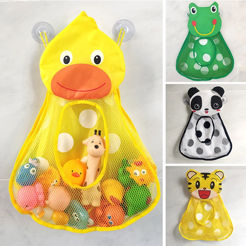 

Baby Bath Toys Mesh Bag Kids Bathroom Toy Storage Bag Duck Frog Suction Cups Net Bag Bath Game Bathtub Water Toys Organizer