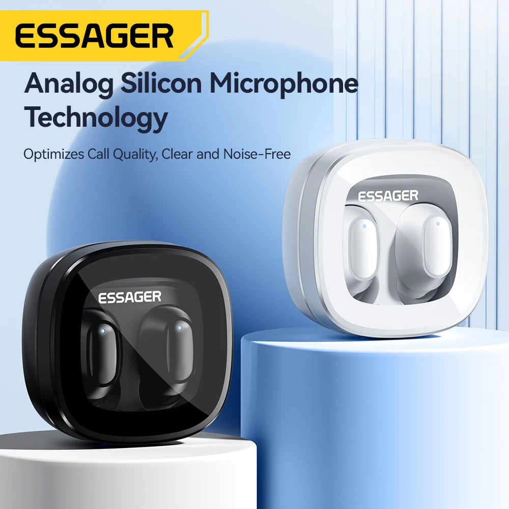 Essager TWS Bluetooth5.3 Наушники с шумоподавлением Настоящая беспроводная стерео спортивная гарнитура-вкладыш с микрофоном (art.: 3920cd645d023) - 3920cd645d023