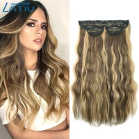 lativ synthetic 3pcsset long wavy hair extensions clip in hair extensions for women natural looking high temperature fiber