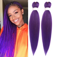 synthetic easy crochet braids ombre hair extensions bundles yaki straight ez braiding pre stretched box braid for african women