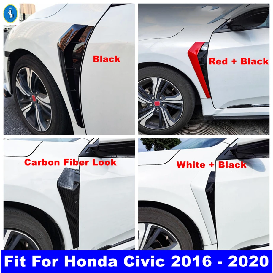 

Car Side Fender Vent Cover Fender Decoration Side Wing Air Vent Hood Intake Fender Shark Gills Trim For Honda Civic 2016 - 2020
