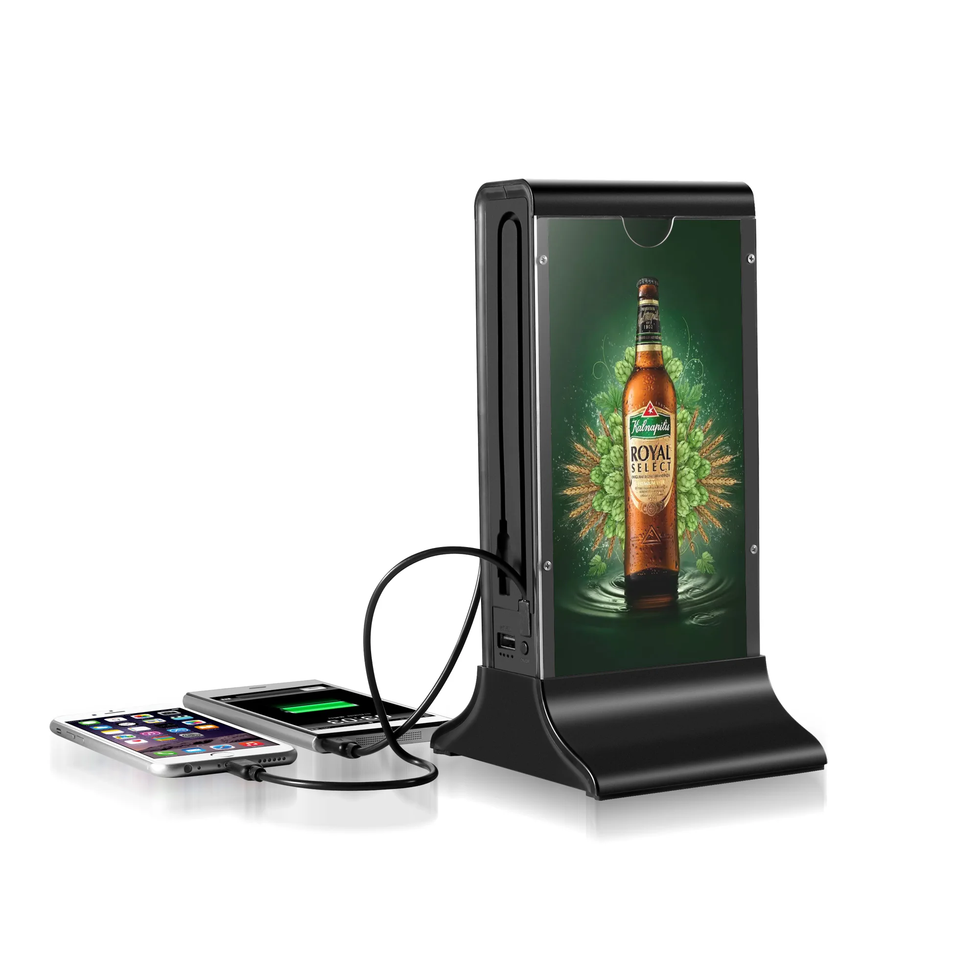 

FYD-835SD Restaurant Table Advertising Ad Player Desktop Digital WiFi 7 Inch LCD Table Stand Charge Station Menu Power Bank