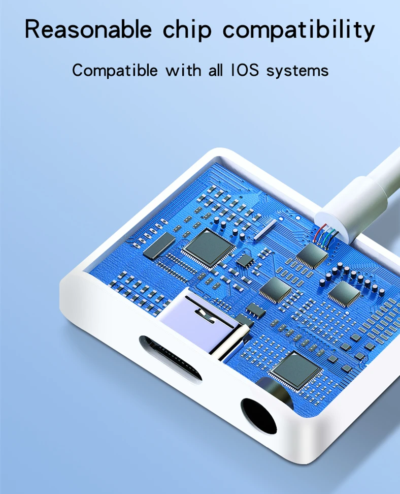 Splitter Iphone Lightning Jack 3.5mm Converter for Iphone Adapter Lightning Charging Apply to broadcast equipment