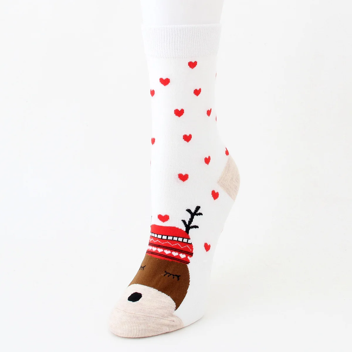 12 Pairs of Winter New Christmas Socks Cartoon Santa Elk Straight Women's Socks Cute Holiday Gift Socks