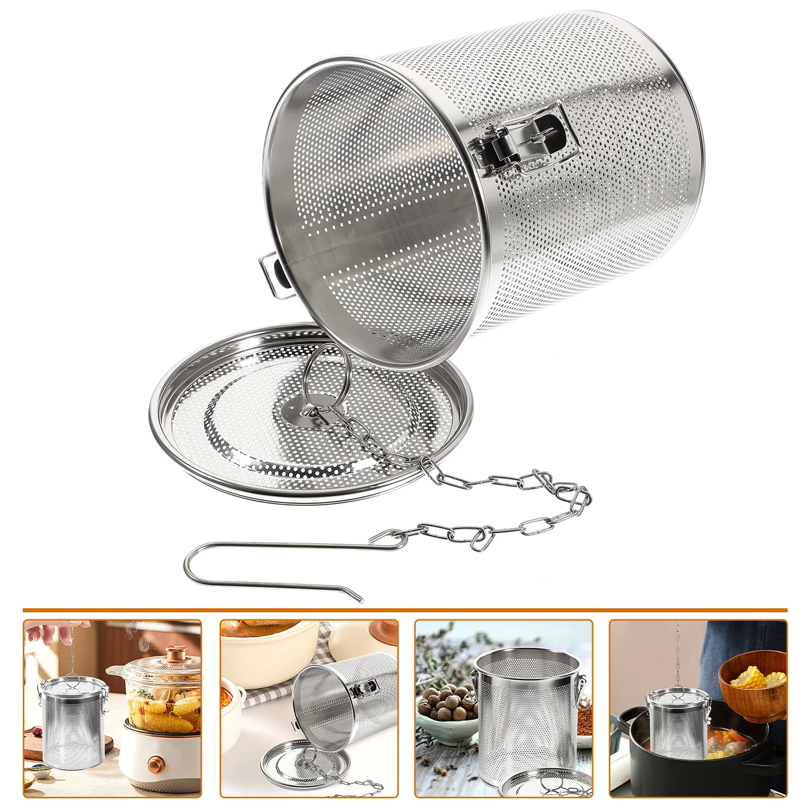 

Stainless Steel Seasoning Soup Strainer: Fine Mesh Separation Basket Loose Leaf Tea Infuser Strainers for Home Restaurant