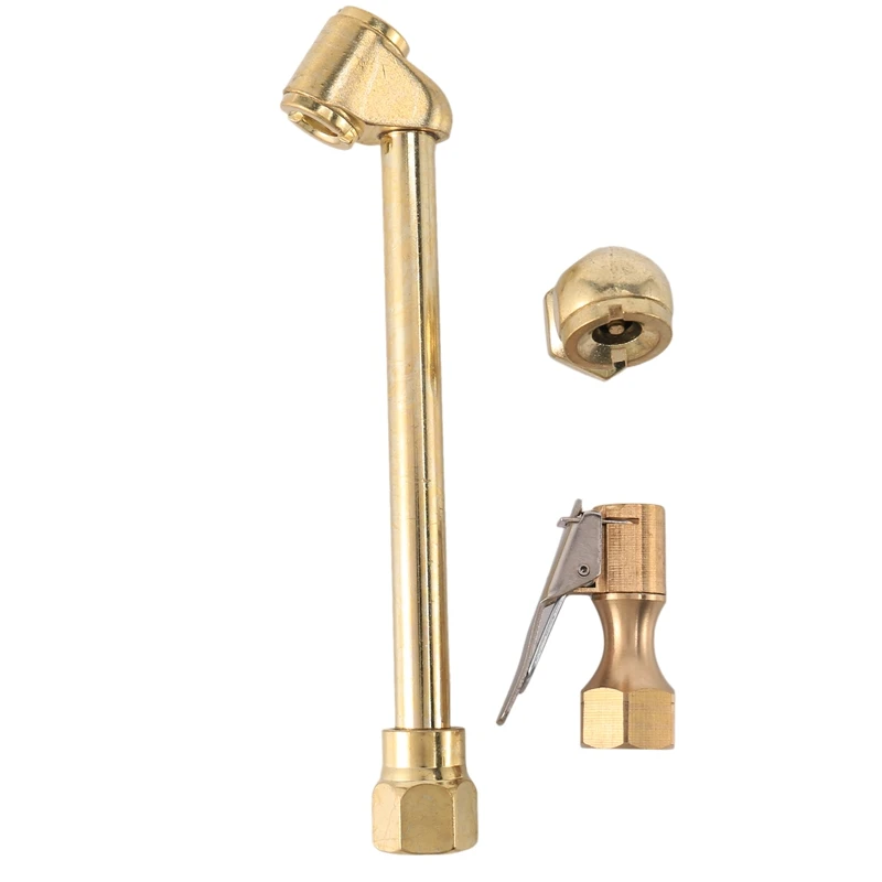 

3 Pack Heavy Duty Brass Air Chuck Set, 1/4 Inch Brass Air Chuck For Tire Inflator Gauge Compressor Accessories