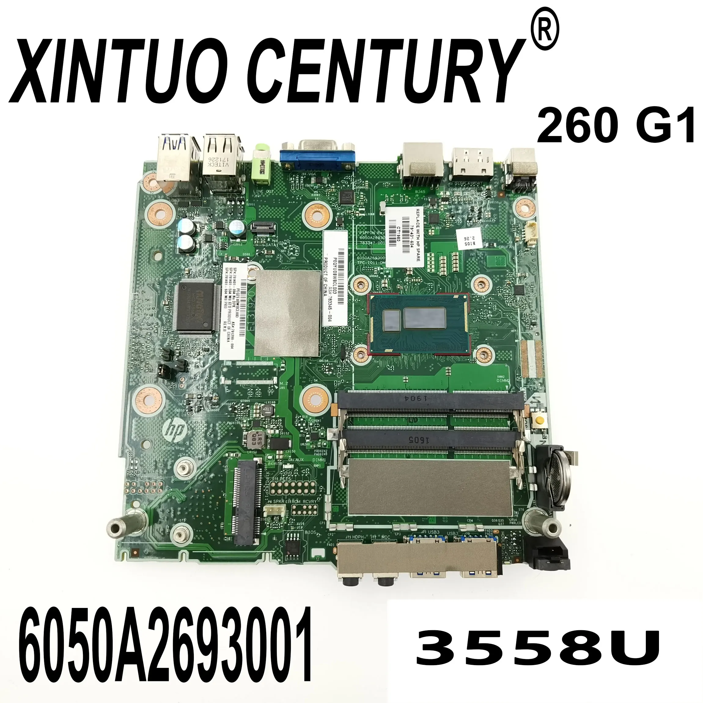 

791401-001 783345-001 783347-001 For HP 260 G1 TPN-I011 Laptop Motherboard 6050A2693001-MB-A02 with SR1E8 3558U 100% Test Work