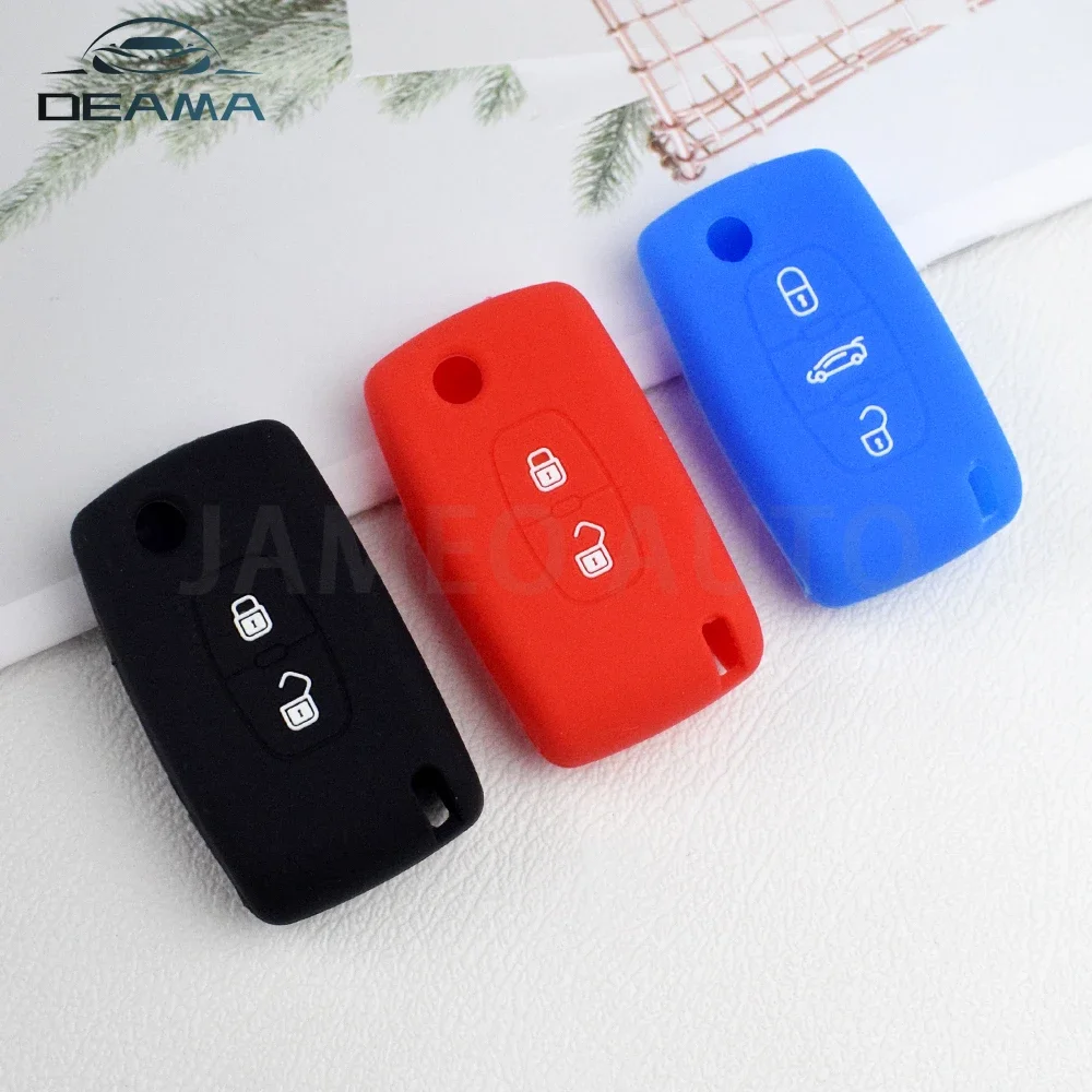 Силиконовый автомобильный флип-чехол для Peugeot 107 207 307 308 407 607 3008 5008 Citroen Xsara Picasso C5 C6 C8