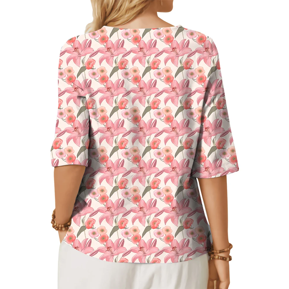 CLOOCL женская футболка розовая лилия 3D графический принт футболки украшают