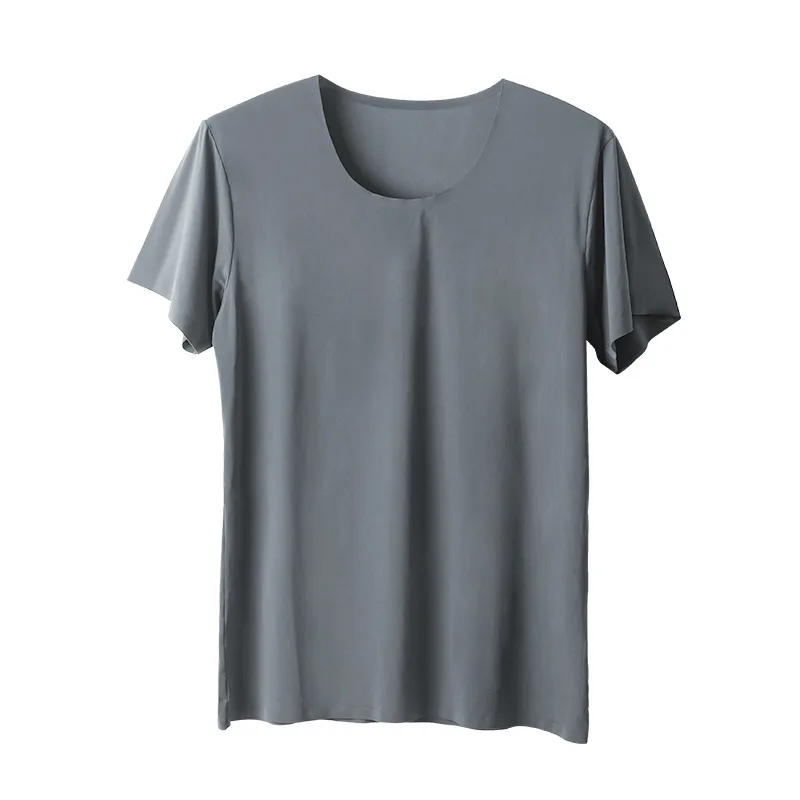 Футболка мужская из вискозы бесшовная прозрачная дышащая рубашка с коротким