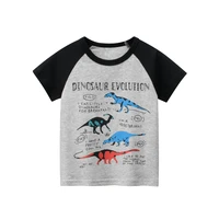kids dinosaur t shirt for boys summer autumn childrens clothes short sleeved cotton breathable cartoon print tops dropshipping