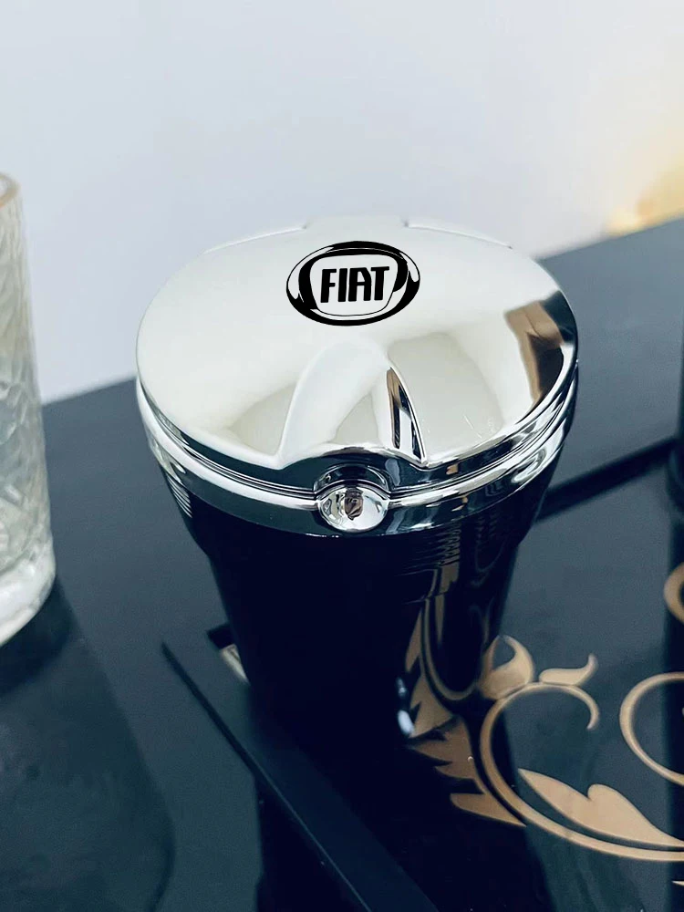 

Car Ashtray Car Garbage Can LED Light Creative Ashtray For Fiat 500 500x 500l 500c Uno Tipo Doblo Car Ashtray Emblem Accessories