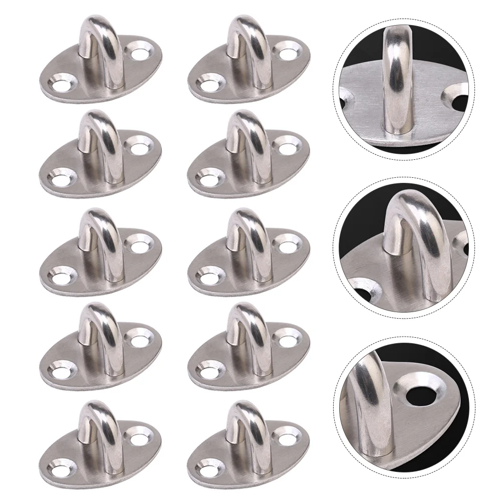 

10 Pcs Awning Brackets Storage Ring Stainless Steel Hook Hammock Fan Pull Multifunctional Sturdy Fixed Office