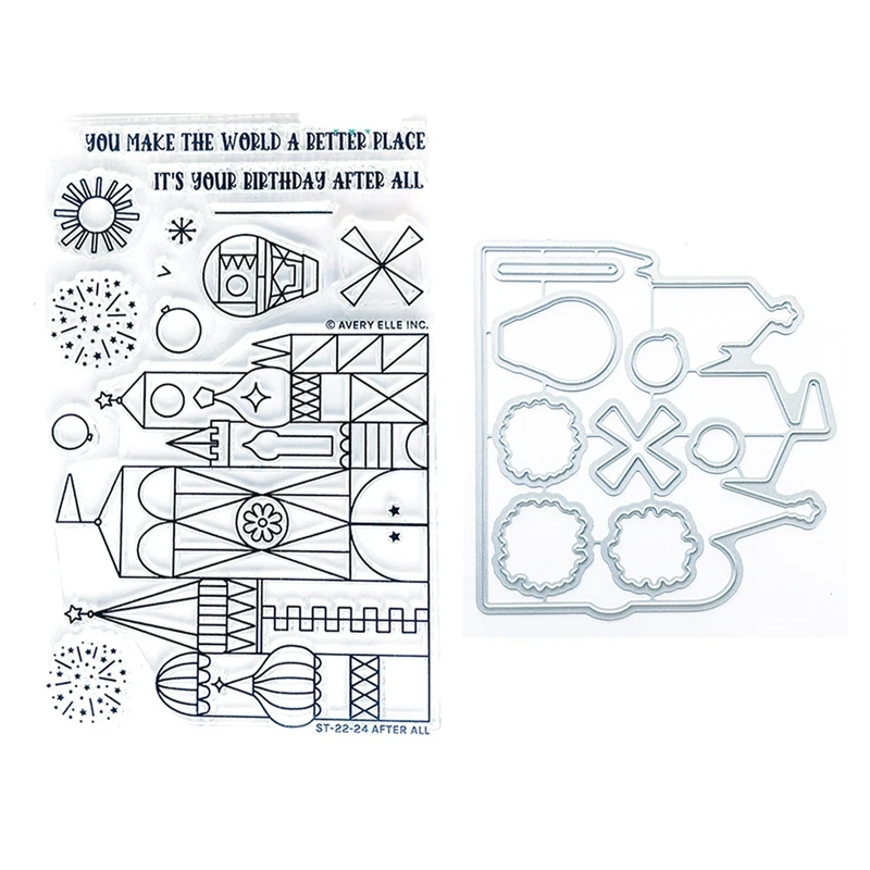 

New 2022 Metal Cutting Dies for Paper Making Clear Stamps After All Castle Scrapbooking Embossing Frame Card Set