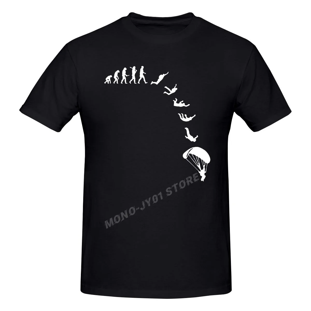 

Go Skydiving Evolution T Shirt Funny Birthday Gift For Men Male Summer Short Sleeve O Neck Casual Streetwear Cotton T-Shirt Tee