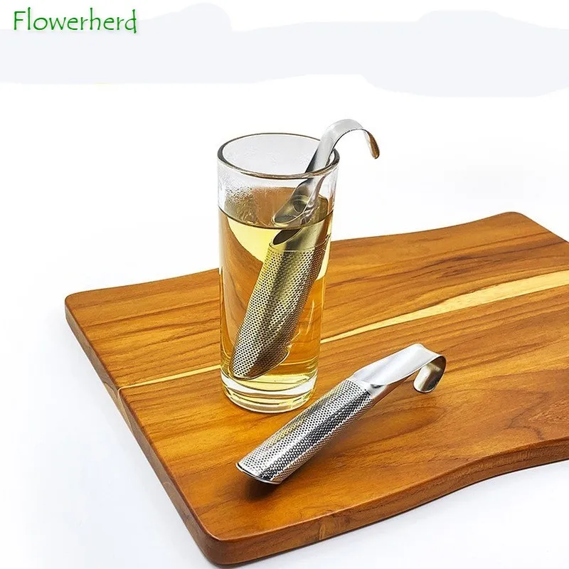

Hanging Pipe Type Handle Stainless Steel Tea Strainer and Glass Tea Infuser Tea Filter Pipe Glass Design Tea Strainer for Mug