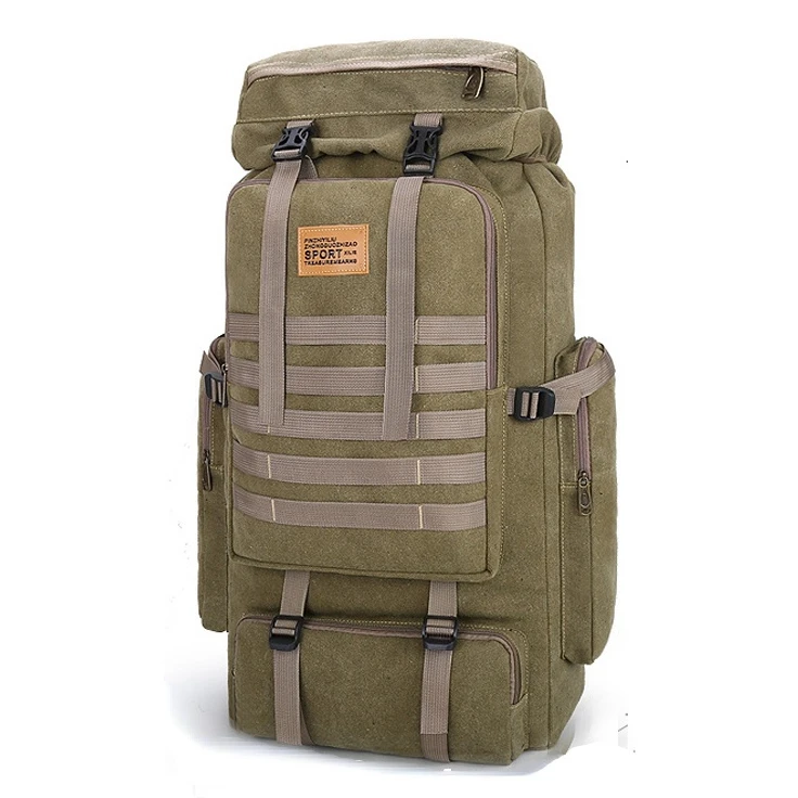 

Военные тактические холщовые рюкзаки 80 л, большой ранец для активного отдыха, Походов, Кемпинга, путешествий, сумка для удочки