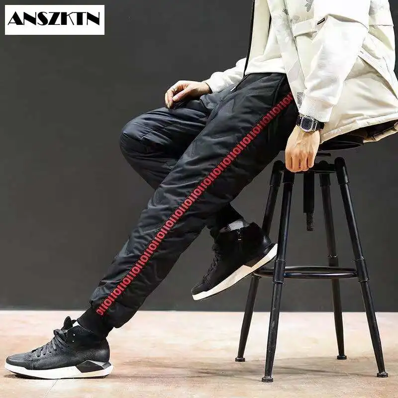 

ANSZKTN 2022 new winter down pants for men warm and thick outdoor slimming trousers fashionable pants white duck down PANT