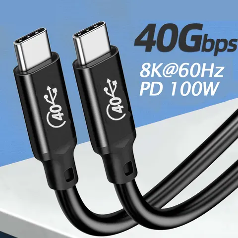 Кабель USB4 40 Гбит/с, 100 Вт, 8K, тип C, быстрая зарядка Thunderbolt 3 USB 4,0, кабель для передачи данных USB C к C для ноутбука