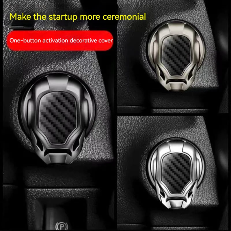 

1PCS Car One-Button Start Protective Cover Engine Switch Button Decorative Cover 3D Decorative Sticker Car Interior Accessories