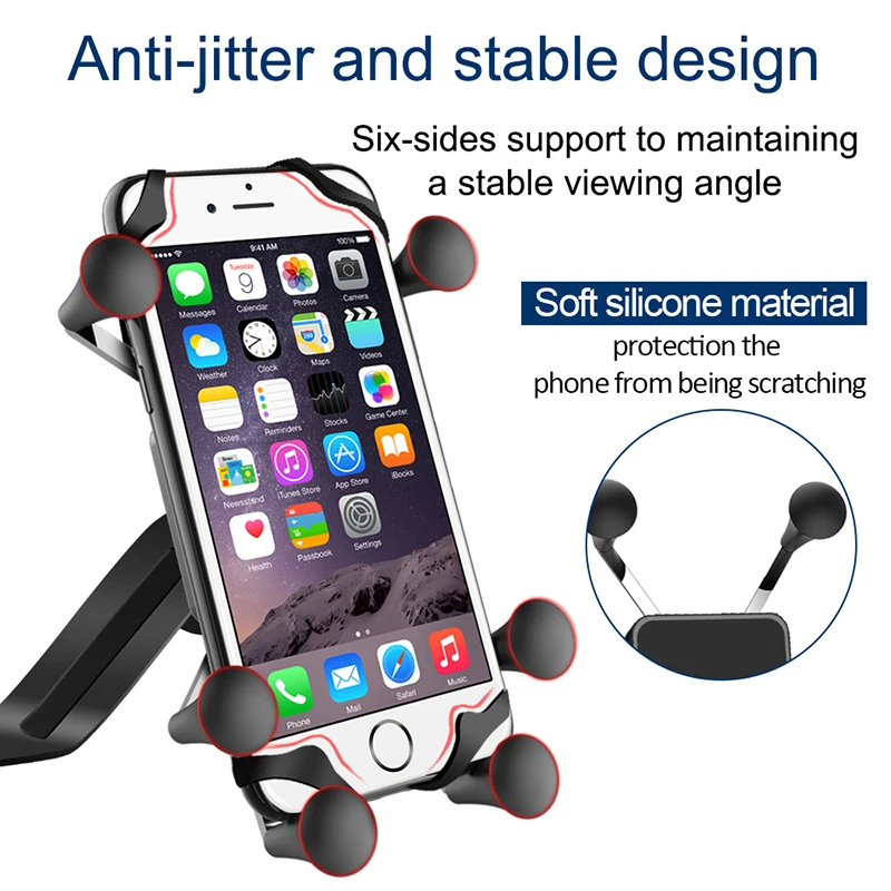 Univerola Motorcycle Phone Mount Cell Smartphone Holder for Rearview Mirror with 360 Rotate Holder for GPS Motorcycle Support