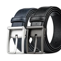 fashion casual versatile pin buckle belt ostrich pattern top layer leather luxury new version trend business youth mens belt