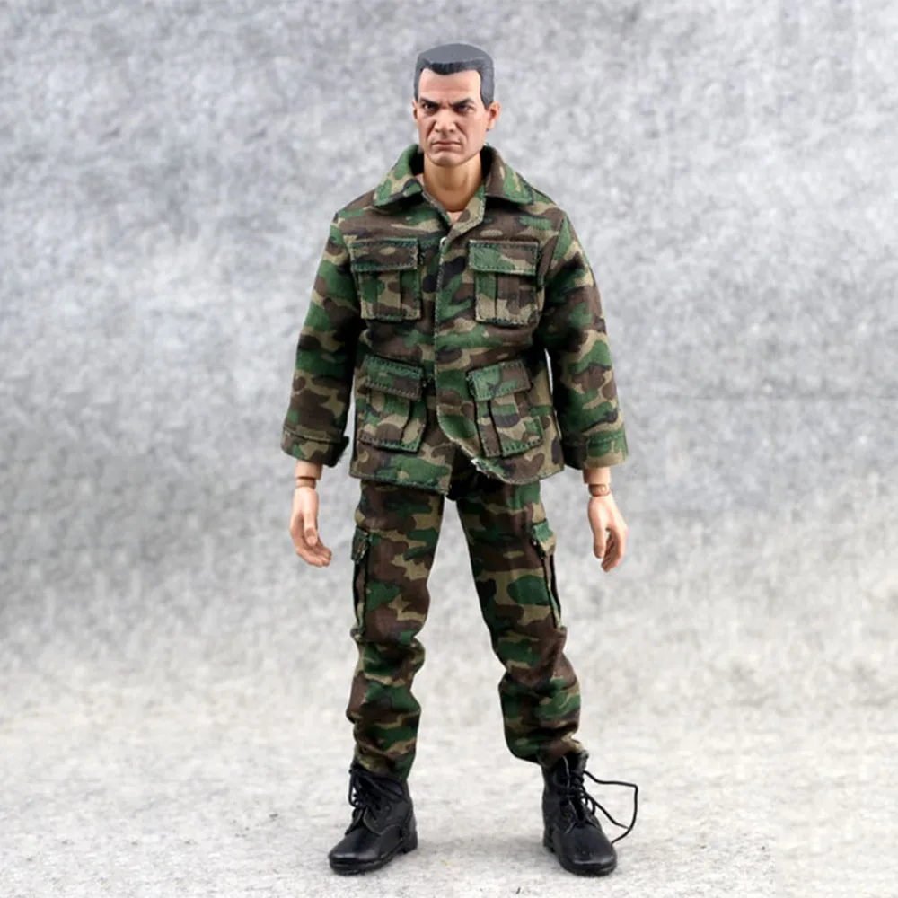 

1/6 Male Soldier Jungle Camouflage Combat Clothes U.S. Army Jackets / Pants Uniforms Fit 12" Action Figure Body