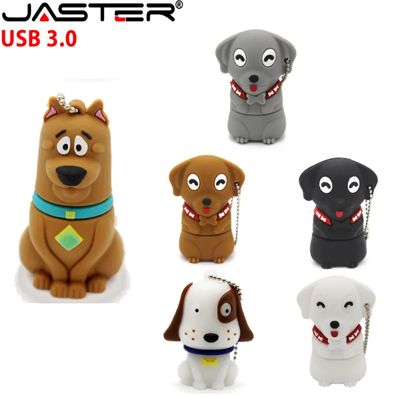 

JASTER Cartoon 3.0 Pen Drive 64GB Cute Pet Dog USB Flash Drives 32GB Children's Day Gift Memory Stick 16G Free Key Chain U Disk