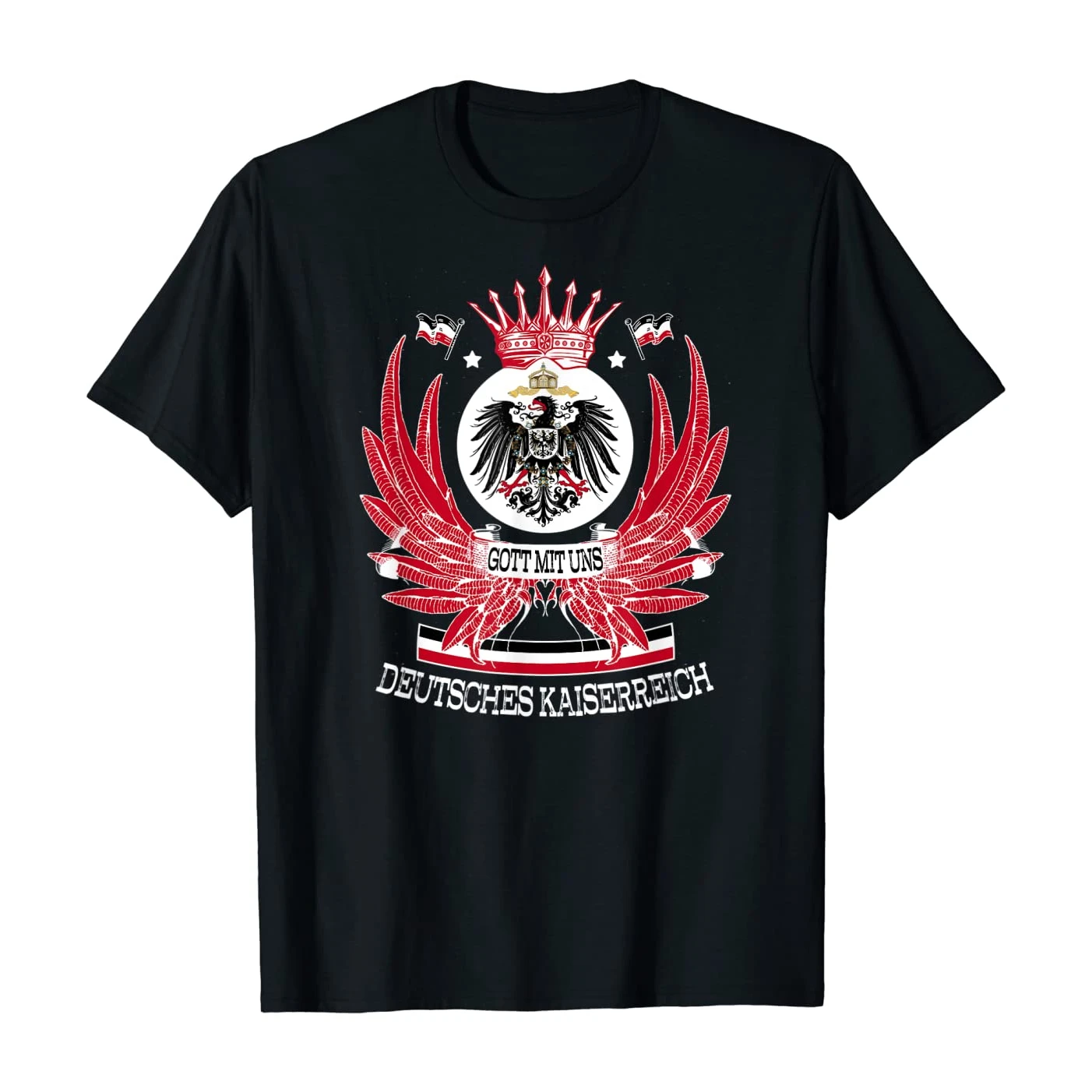

God with Us. German Empire Black Eagle Crest T Shirt. Short Sleeve 100% Cotton Casual T-shirts Loose Top Size S-3XL