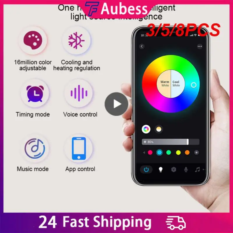 

3/5/8PCS 120v Dimming 9w Smart Led Downlight 100-130vac Wifi Lamp Voice Control Ceiling Downlight Light