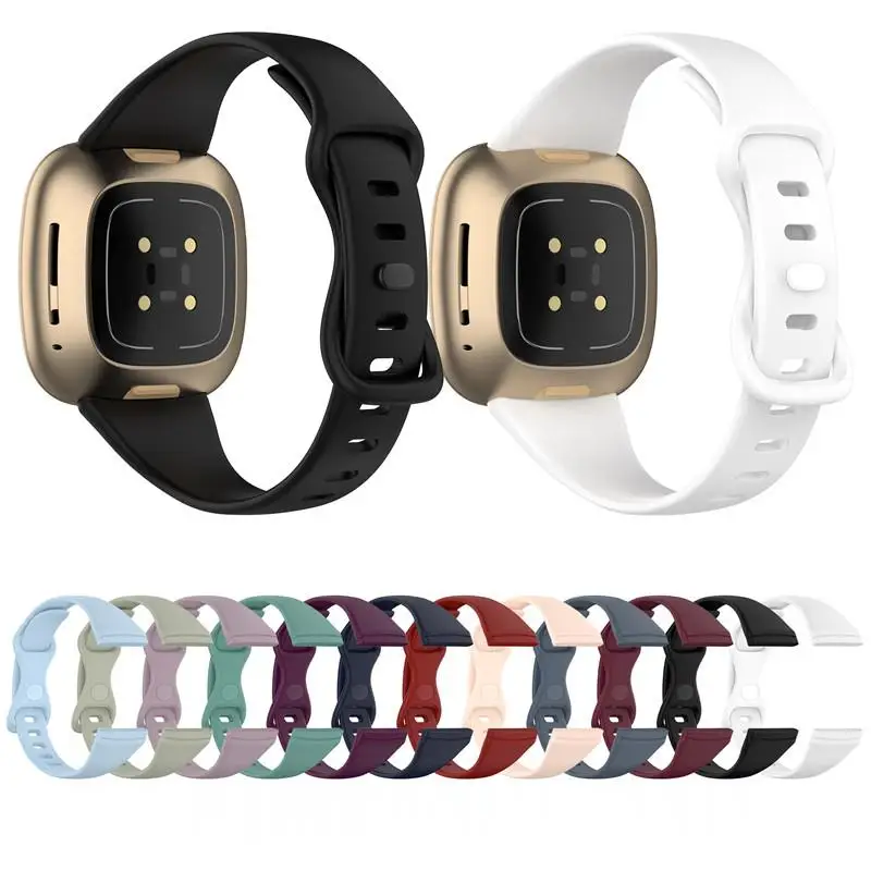 

Silicone Straps for Fitbit Versa 3 Versa 4 Women Men Smart Watch Adjustable Sport Bracelet for Fitbit Sense Band