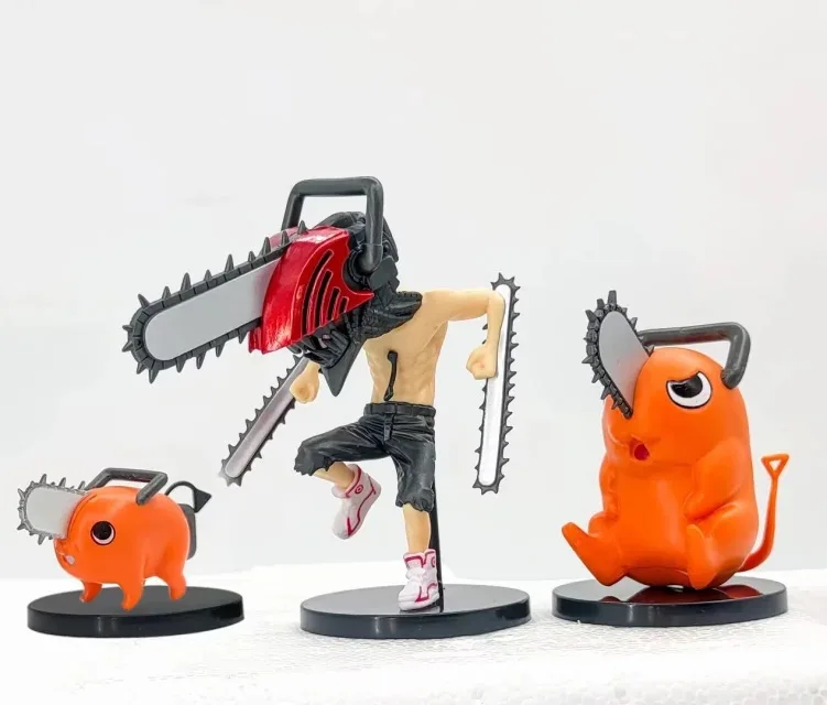 

3pcs/set Anime Chainsaw Man Pochita Cute PVC Action Figures Toys 3-11cm