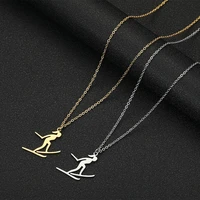 stainless steel gold plated necklace activ girl series cross country skiing for women