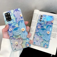 blu ray luxury case for samsung s22 ultra plus s21 s20 fe soft silicone flowers phone cover for galaxy a52 a52s a32 a22 a23 a42