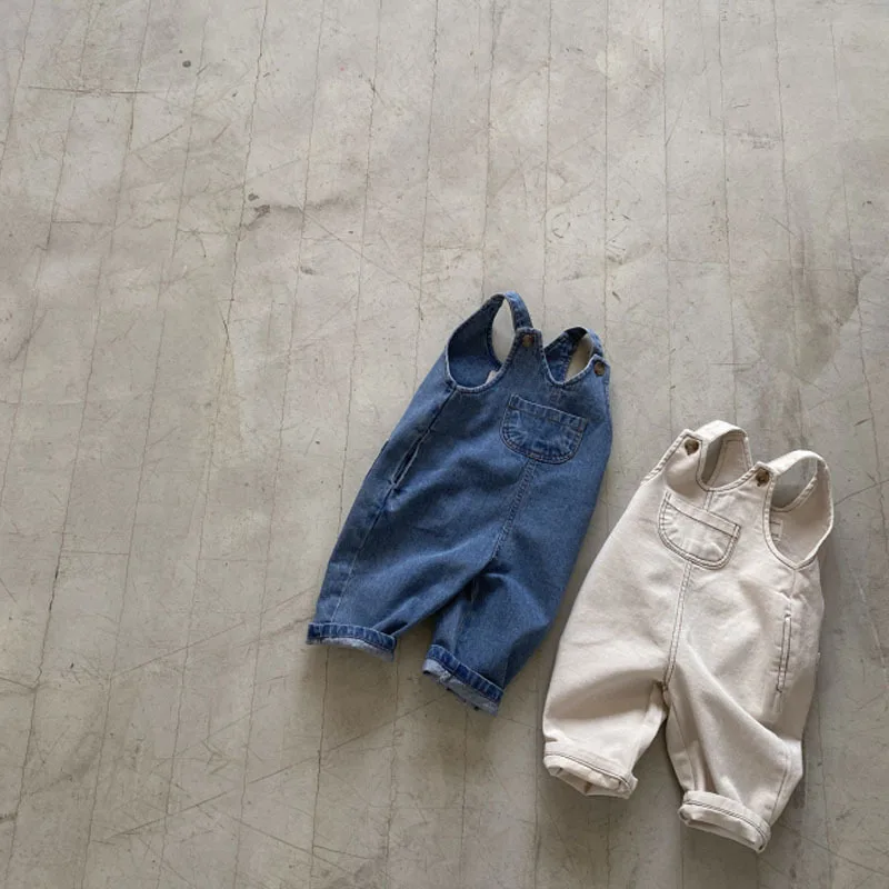 2022 Summer New Baby Sleeveless Denim Romper Kids Cute Pocket Overalls Infant Denim Jumpsuit Fashion Casual Boy Girl Clothes