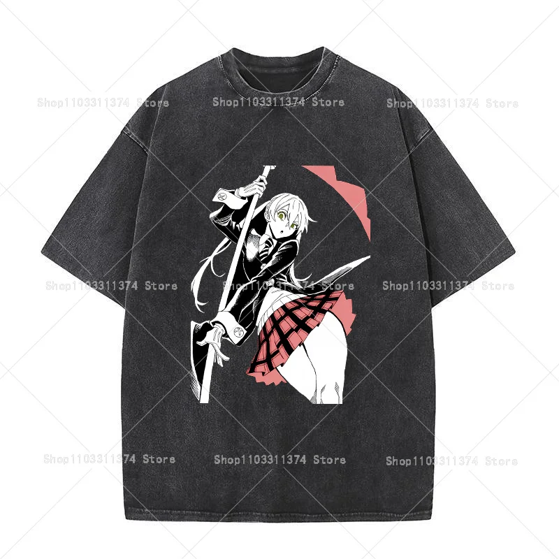Фото Футболка унисекс Soul Eater в винтажном стиле, летняя, с коротким рукавом, аниме-футболка, свободный крой, повседневная одежда для взрослых, подарок №5