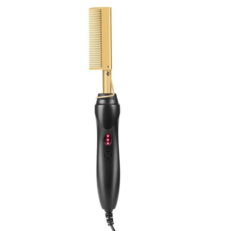 

Comb Curler,Electric Hot Straightening Heat Pressing Comb,Hair Curling Iron Straightener For Wet & Dry Hair(US Plug)