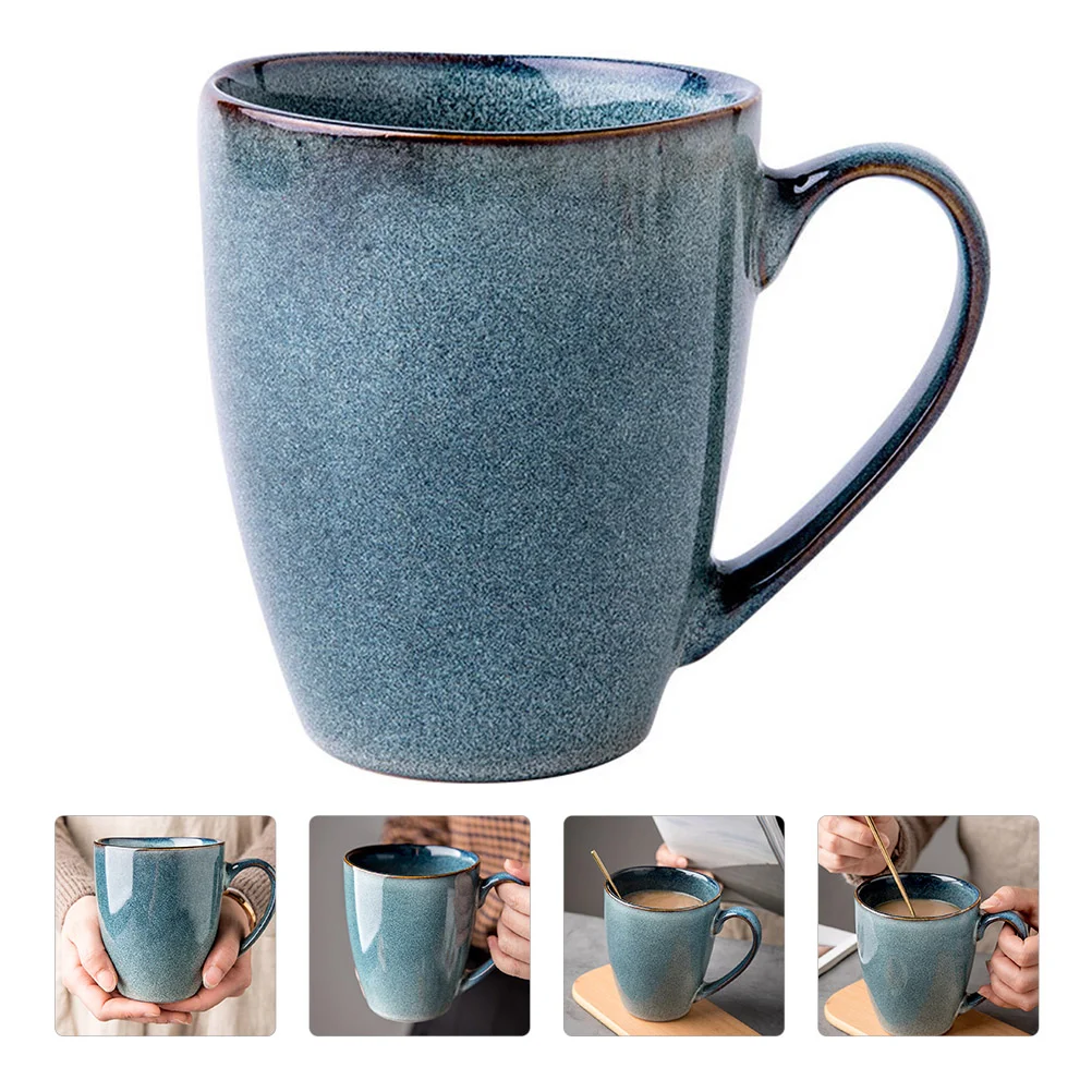 

Coffee Storage Cup Ceramic Cup with Handle Water Drinking Cup (Blue)