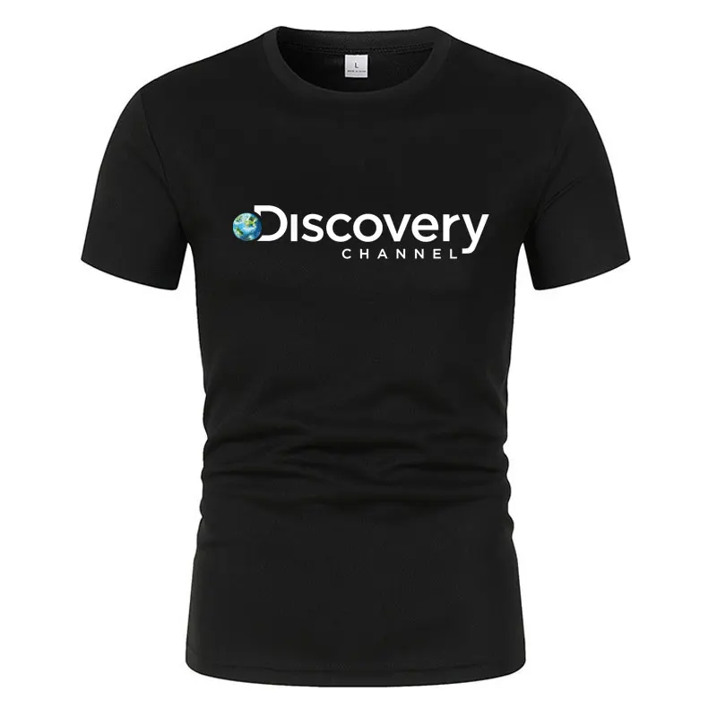 

Mesh Ice Silk Shirt Men Discovery Channel Sitcoms Male Man Short Sleeve Quick Dry T-shirt Sports running T-shirt