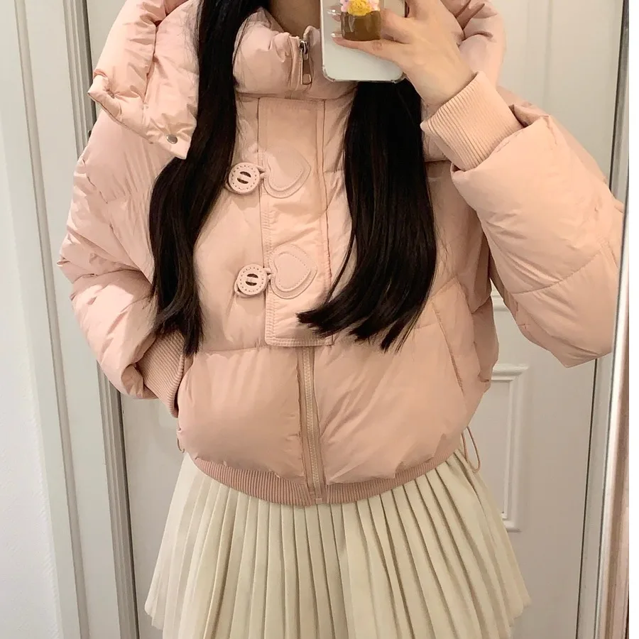 Шикарное зимнее пальто в форме сердца для девочек из Южной Кореи теплое