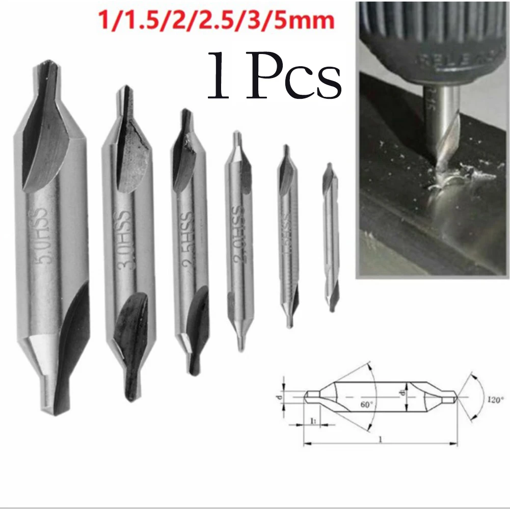 

1pc Siliver HSS Double Ended Center Drills And Spotting Drills 1-5mm Tool Parts For Producing Center Holds Conical Holes