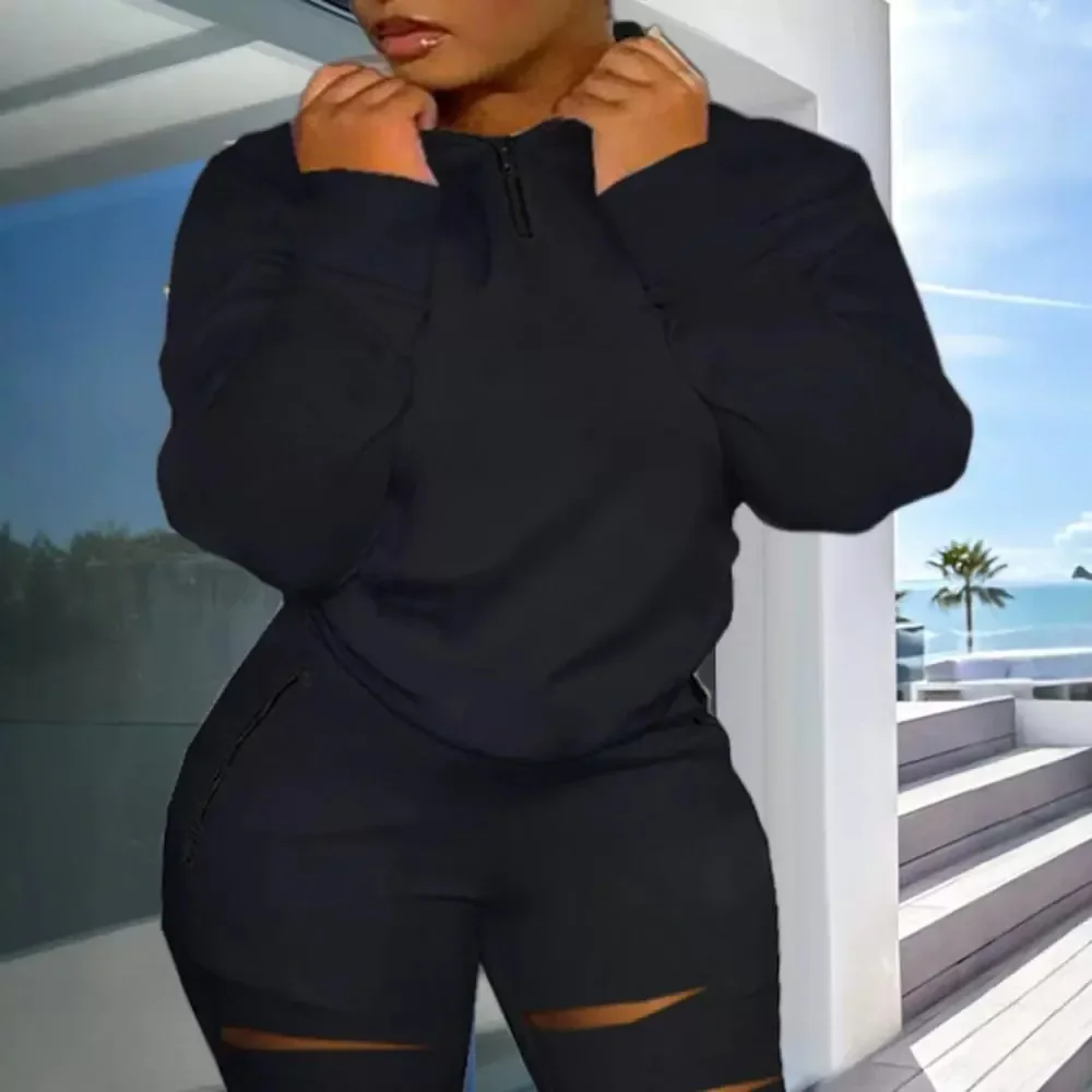 Женский летний костюм из двух предметов комплект с длинным рукавом и принтом в