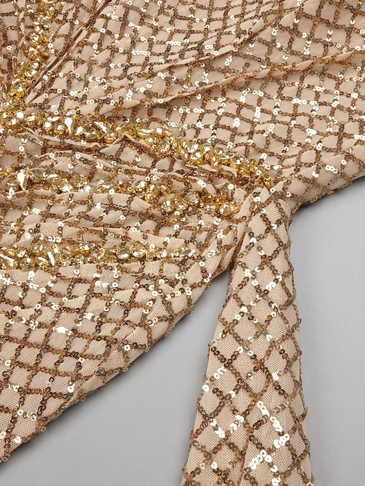 VC Длинное платье без бретелек с золотыми блестками для женщин длинное макси и