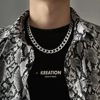 titanium cuban necklace for women men hip hop accessories trendy punk style metal necklace for sports supplies sweater chain