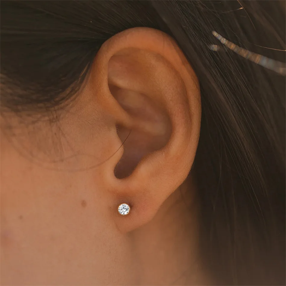 Серьги из нержавеющей стали 316L с цирконом