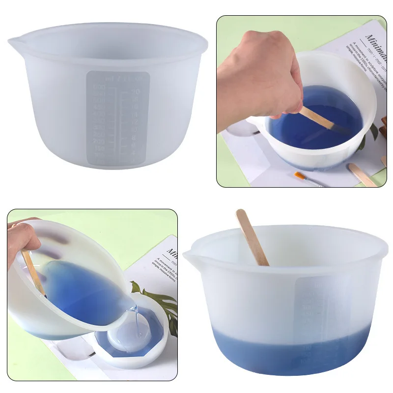

600ml Silicone Measuring Cups Epoxy Resin Mixing Cups Jewelry Casting Tool Acrylic Paint Pouring Cups with Scale