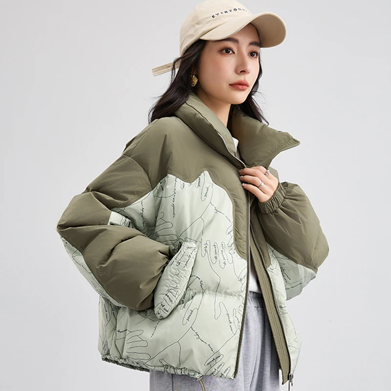 

Женские парки с воротником-стойкой, зеленое пальто, Толстая теплая куртка, модная одежда для отдыха, зима 2022